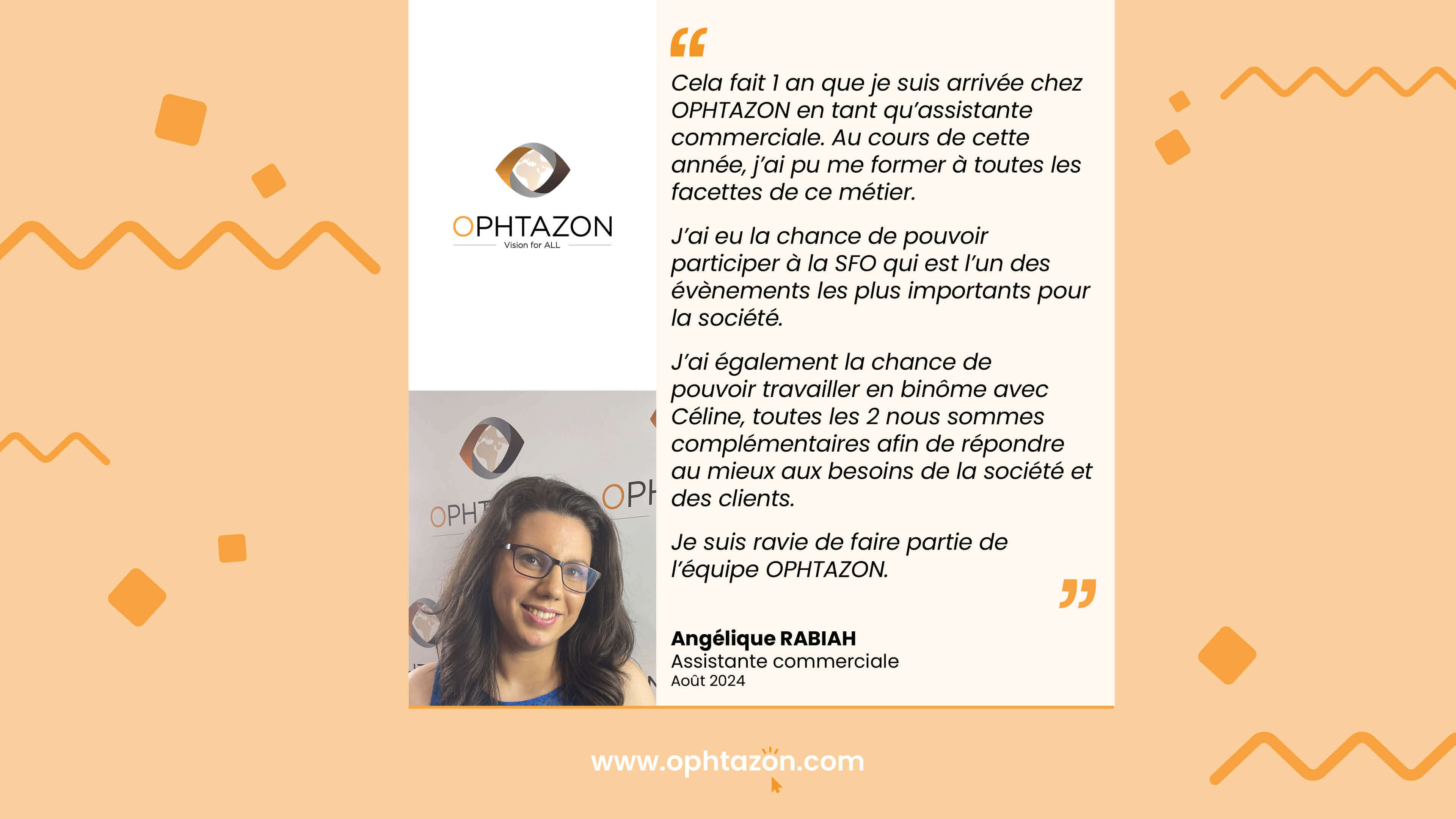 Job testimonial - Angélique